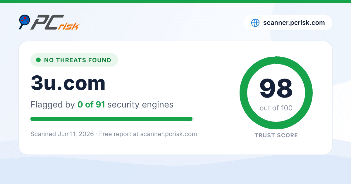 Is 3u.com Safe? Security Scan Report | PCrisk