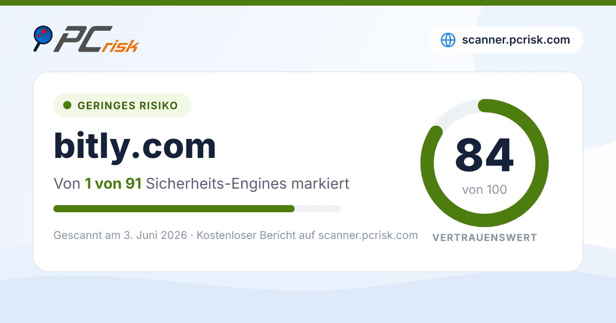 Ist bitly.com sicher? Sicherheits-Scan-Bericht | PCrisk