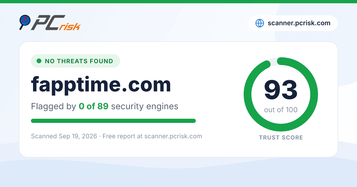Is fapptime.com Safe? Security Scan Report | PCrisk
