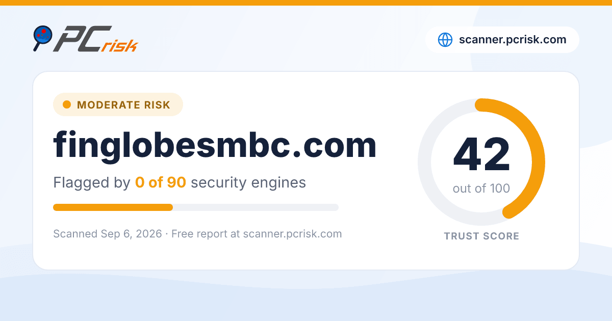 Is finglobesmbc.com Safe? Security Scan Report | PCrisk