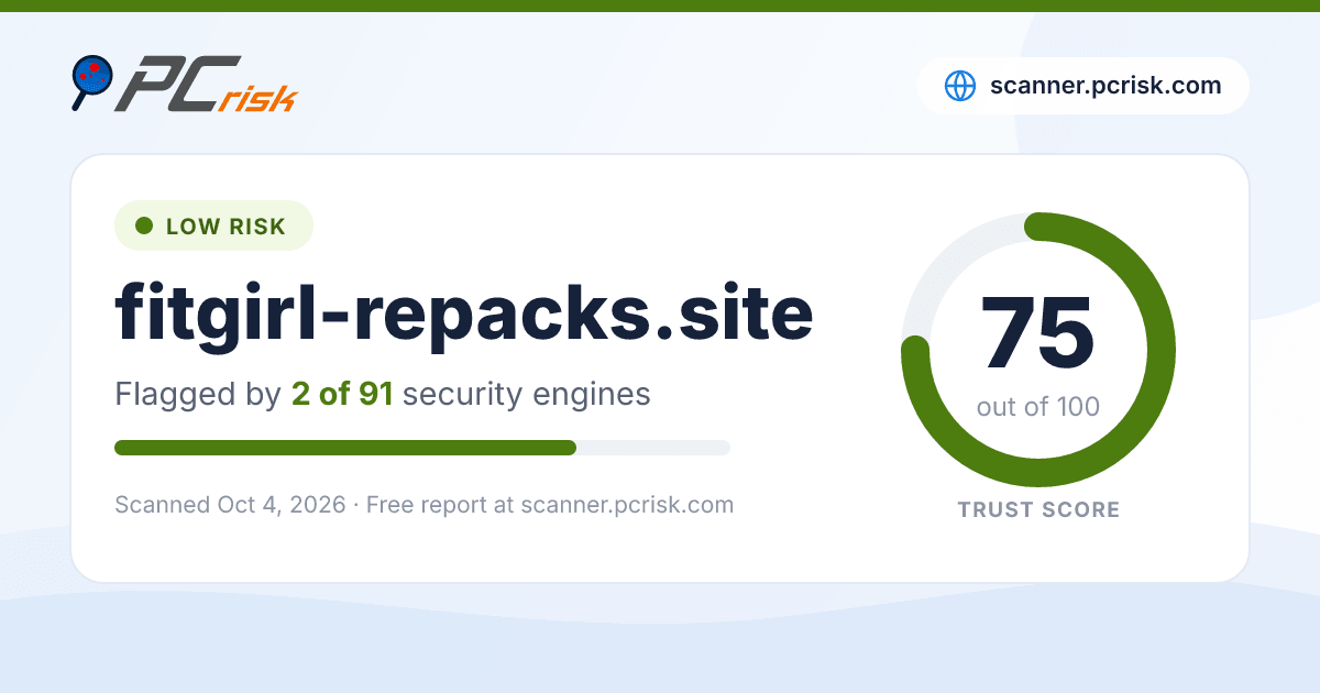 Is fitgirl-repacks.site Safe? Security Scan Report | PCrisk