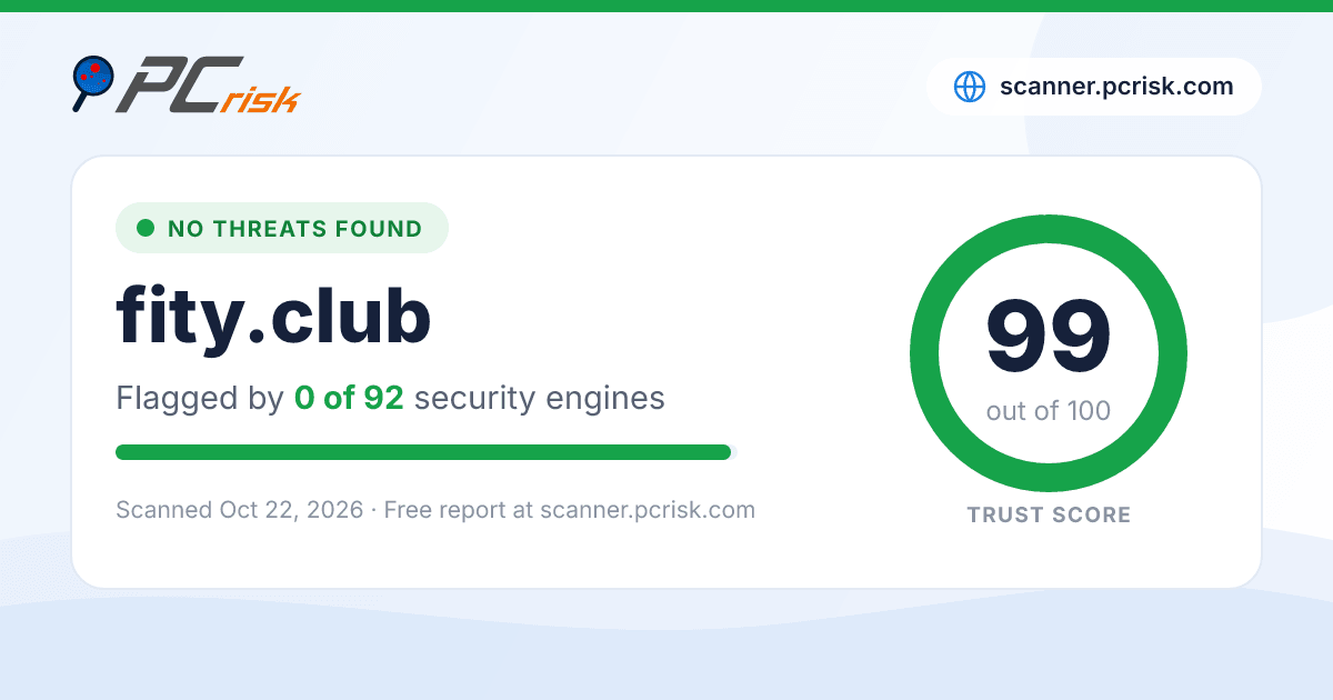 Is fity.club Safe? Security Scan Report | PCrisk