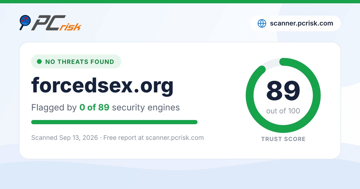 Is forcedsex.org Safe? Security Scan Report | PCrisk