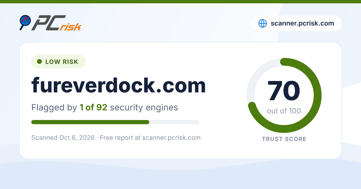 Is fureverdock.com Safe? Security Scan Report | PCrisk