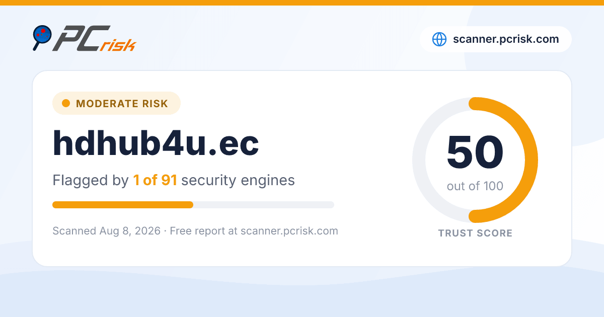 Is Hdhub4u ec Safe Security Scan Report PCrisk is-hdhub4u-ec-safe-security-scan-report-pcrisk