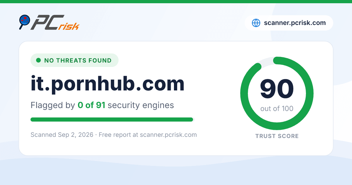 It pornhub Sicuro Rapporto Di Scansione Di Sicurezza PCrisk It pornhub Sicuro Rapporto Di Scansione Di Sicurezza PCrisk