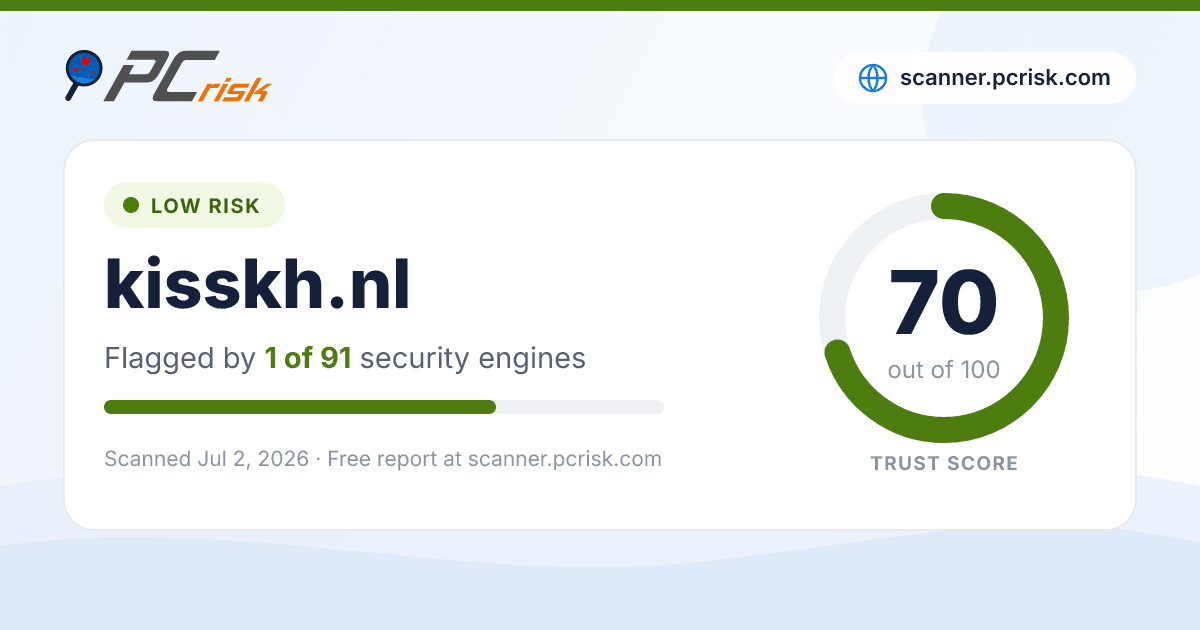 Is kisskh.nl Safe? Security Scan Report | PCrisk