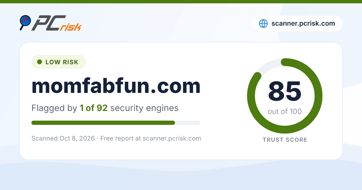 Is momfabfun.com Safe? Security Scan Report | PCrisk