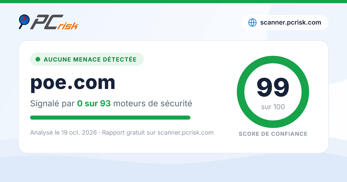 poe.com est-il sûr ? Rapport d’analyse de sécurité | PCrisk