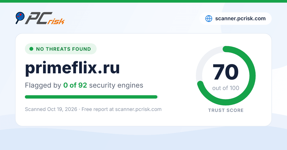 Is primeflix.ru Safe? Security Scan Report | PCrisk