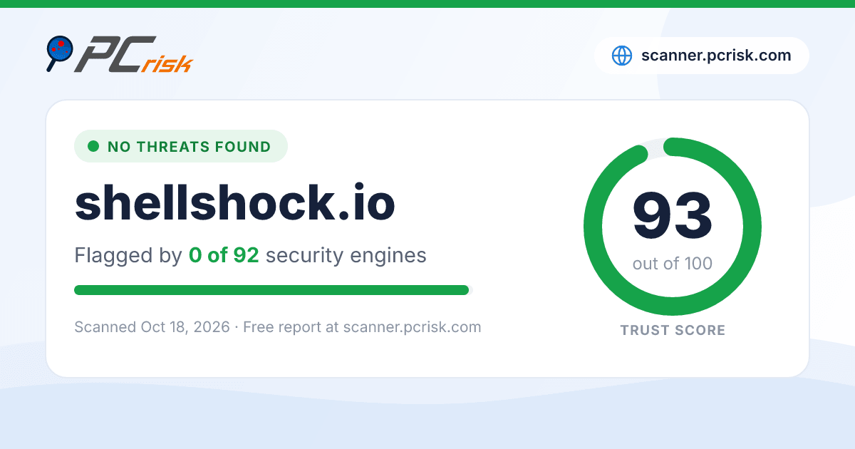 Is shellshock.io Safe? Security Scan Report | PCrisk