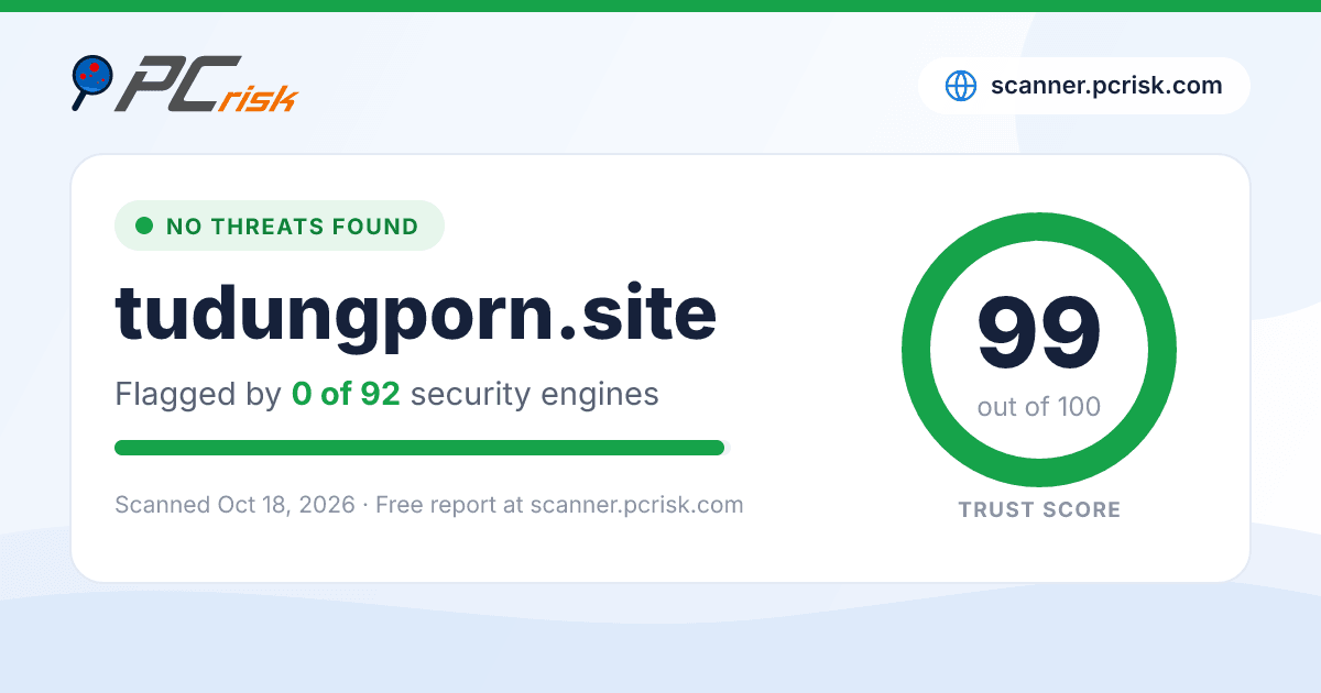 Is tudungporn.site Safe? Security Scan Report | PCrisk