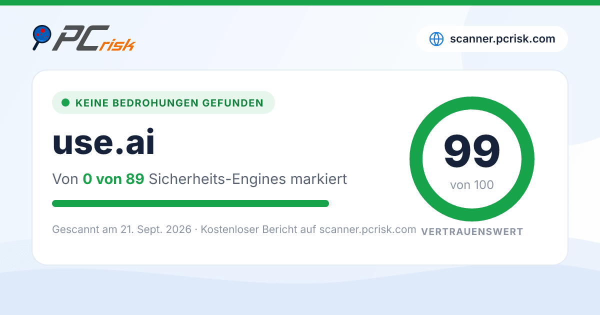 Ist use.ai sicher? Sicherheits-Scan-Bericht | PCrisk