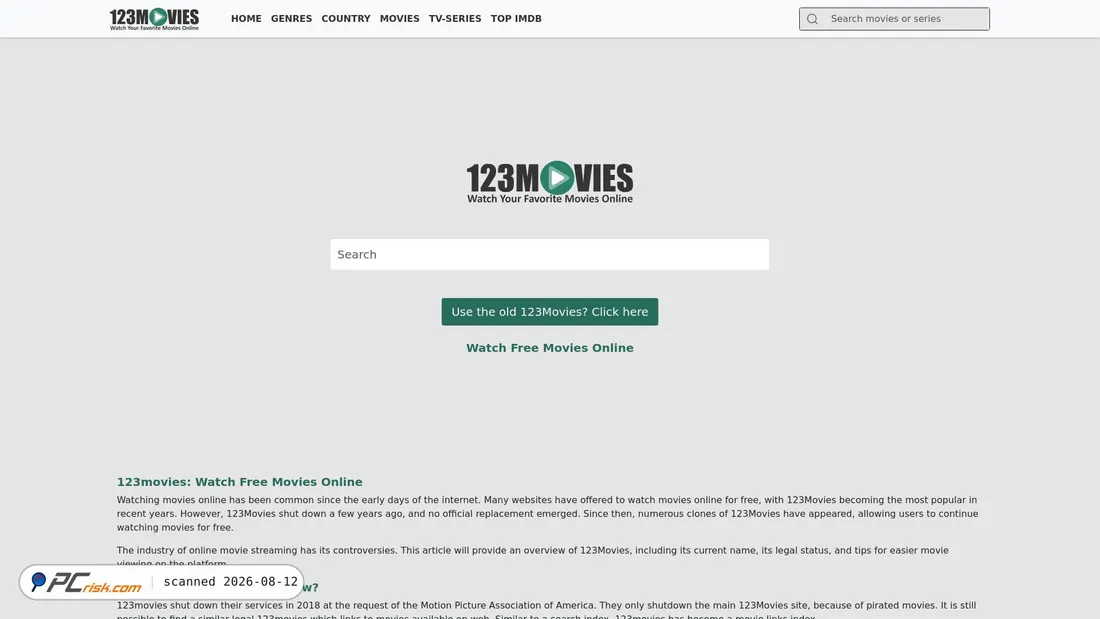 Screenshot of 0123movie.org