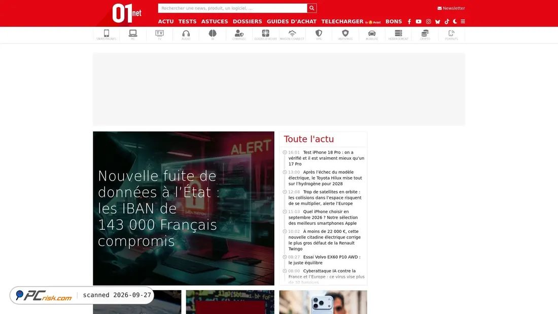 Screenshot van 01net.com