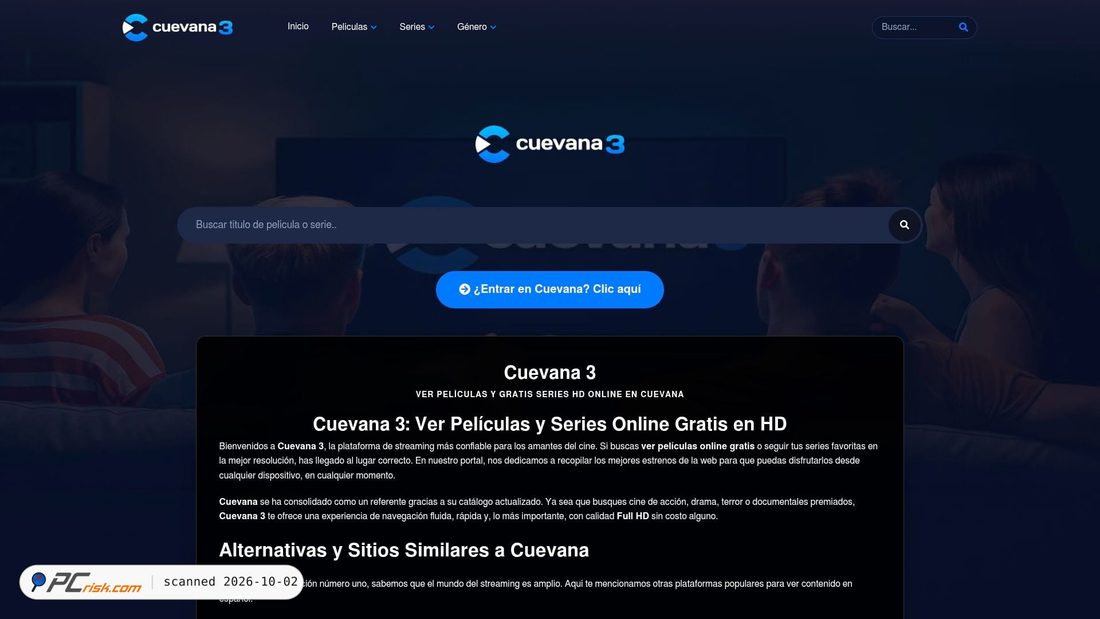 Screenshot of 123cuevana.com