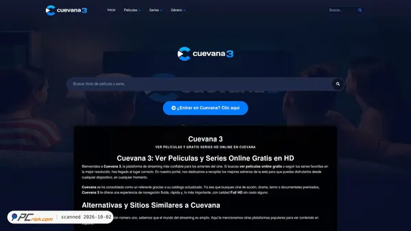 123cuevana.com screenshot