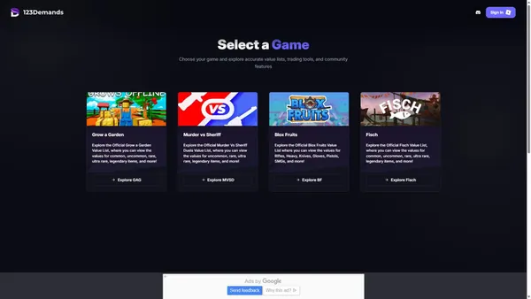 Captura de ecrã de 123demands.com
