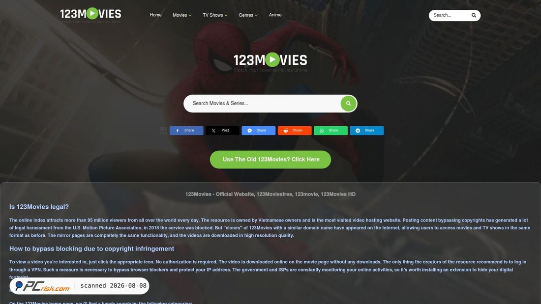 Screenshot of 123moviessite.online