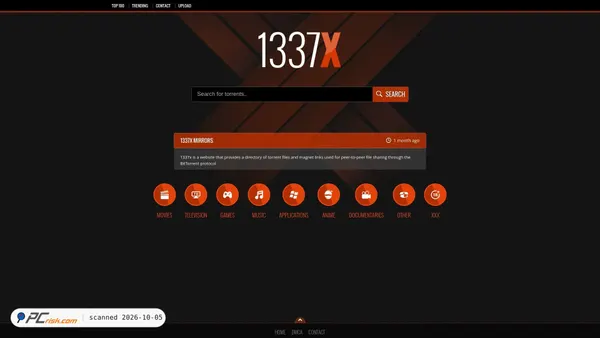 Zrzut ekranu 1337x.pro