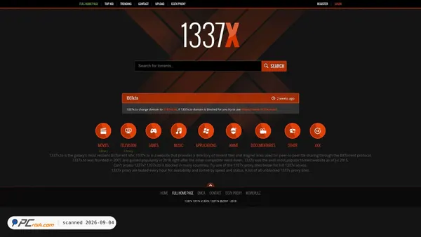 1337xto.to Screenshot