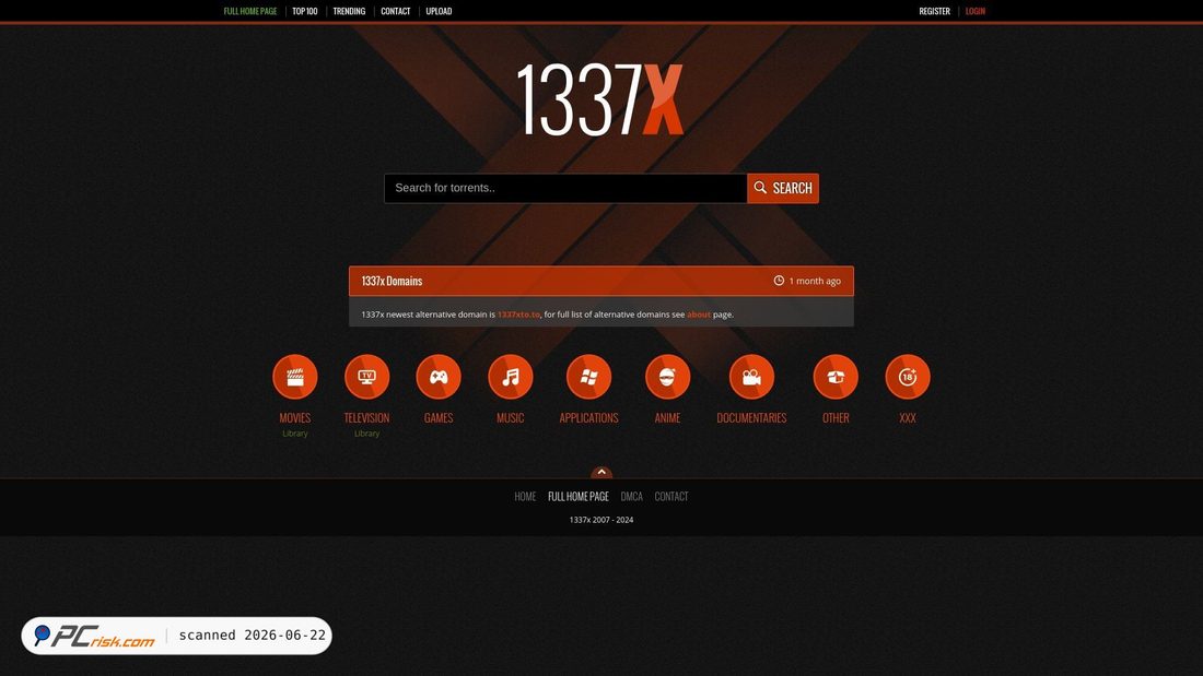 Screenshot of 1337xx.to