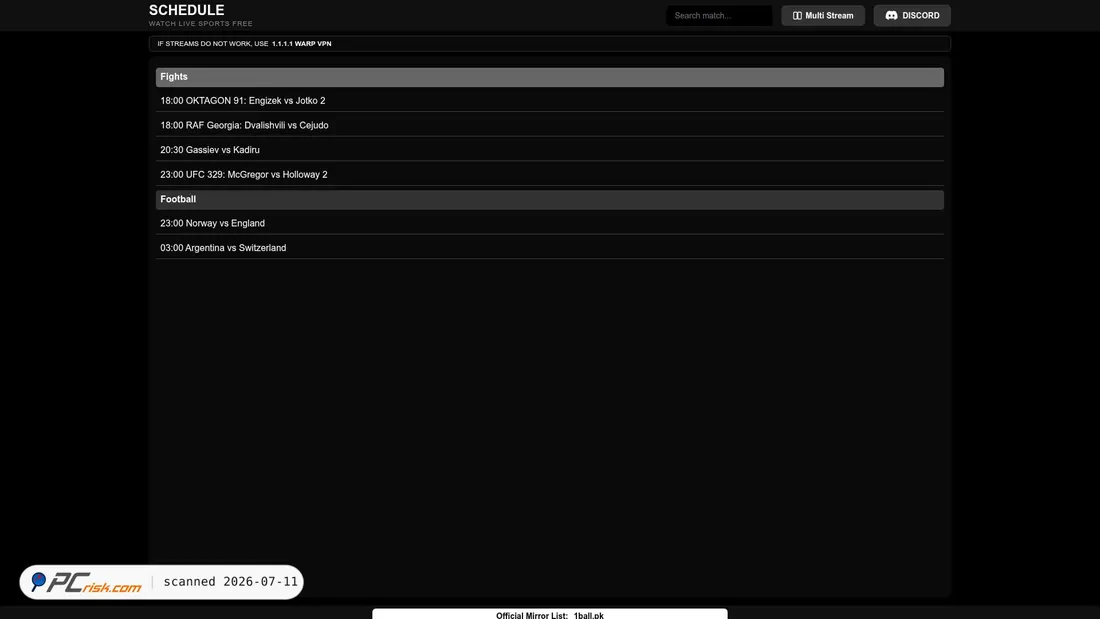 Screenshot of 1ball.st