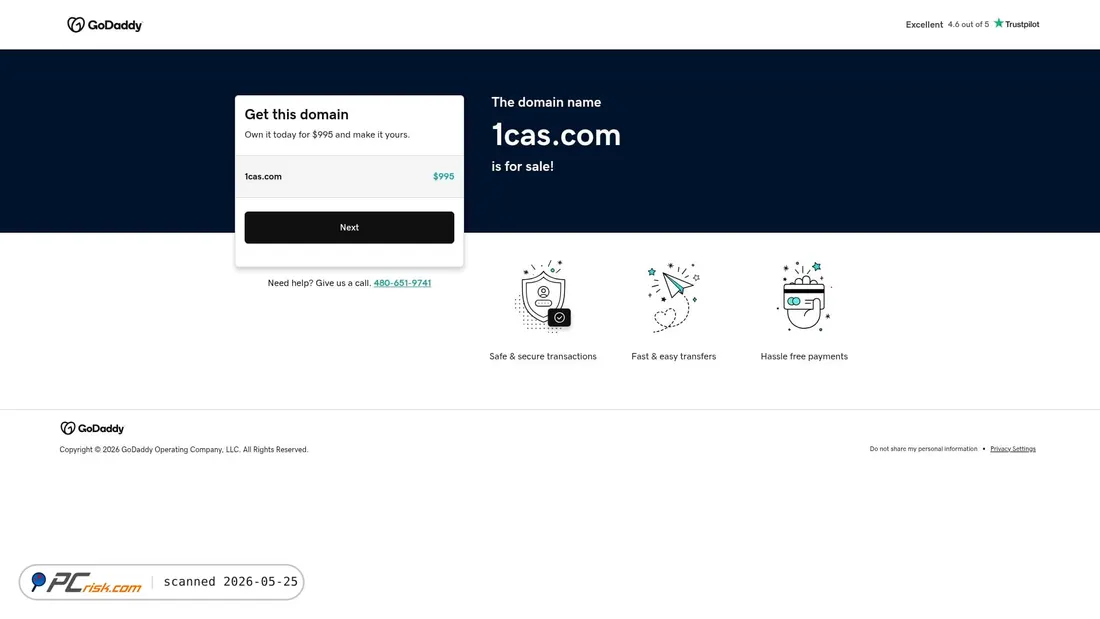 Screenshot of 1cas.com
