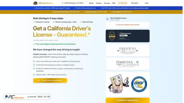 Captura de ecrã de 1drivingschool.com