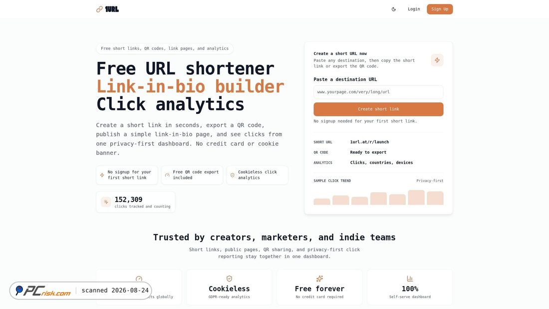Screenshot of 1url.at