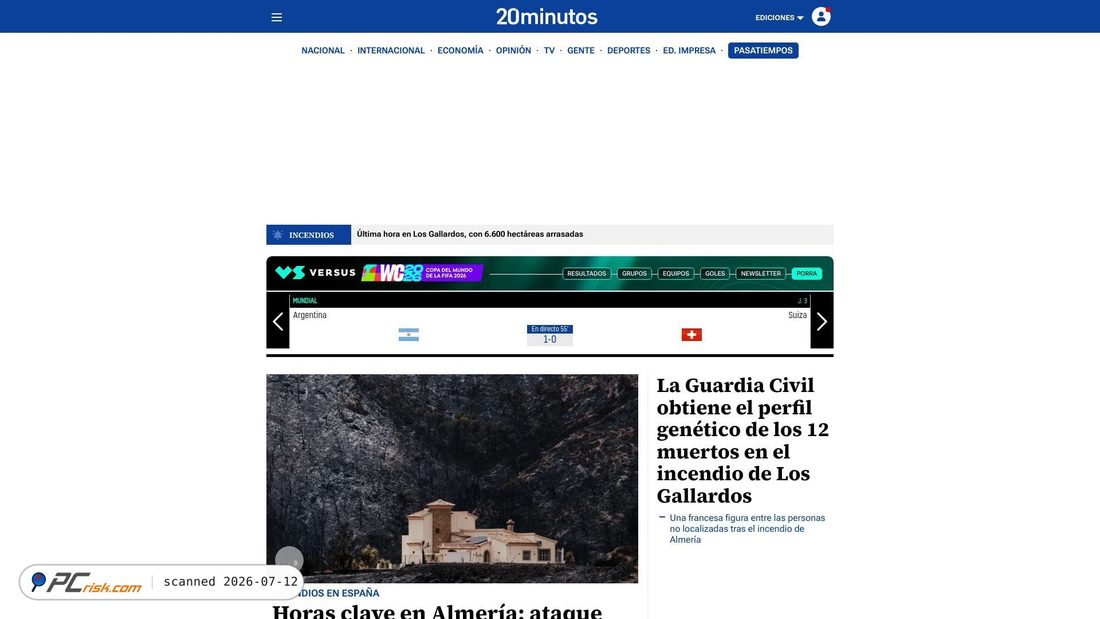 Screenshot of 20minutos.es