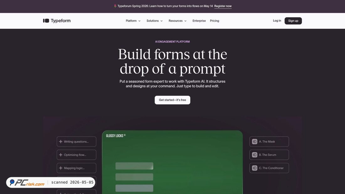 Screenshot von 21fwchywoz6.typeform.com