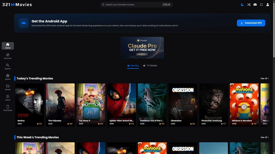 Captura de pantalla de 321movies.co.uk