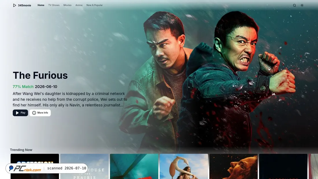 Screenshot of 345movie.nl