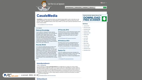 Screenshot di 411-spyware.com