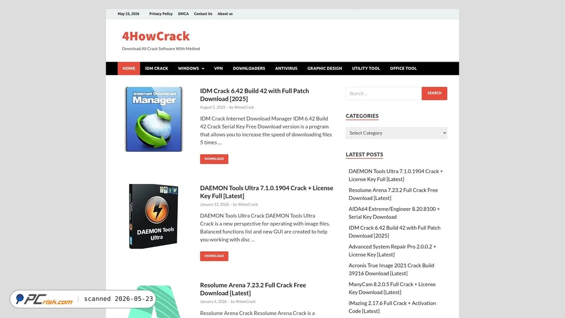 Screenshot of 4howcrack.com