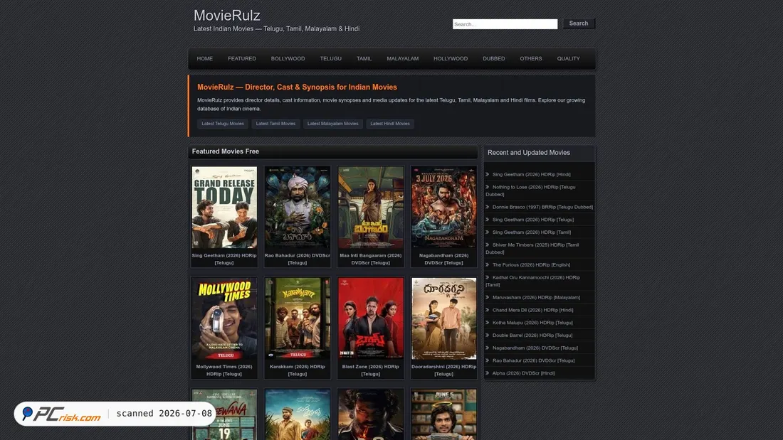 Screenshot of 5movierulz.school