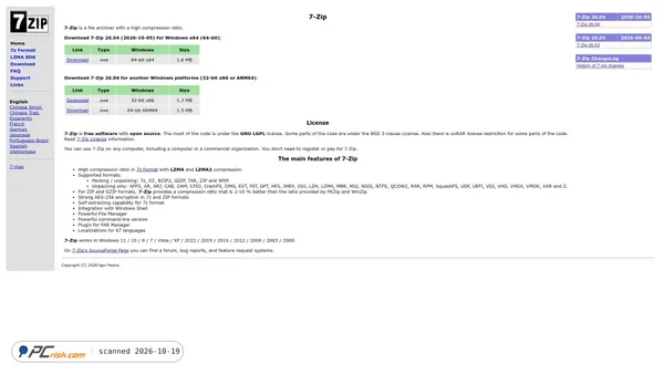 7-zip.org Screenshot