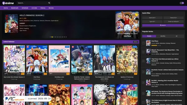 Capture d’écran de 9anime.me.uk