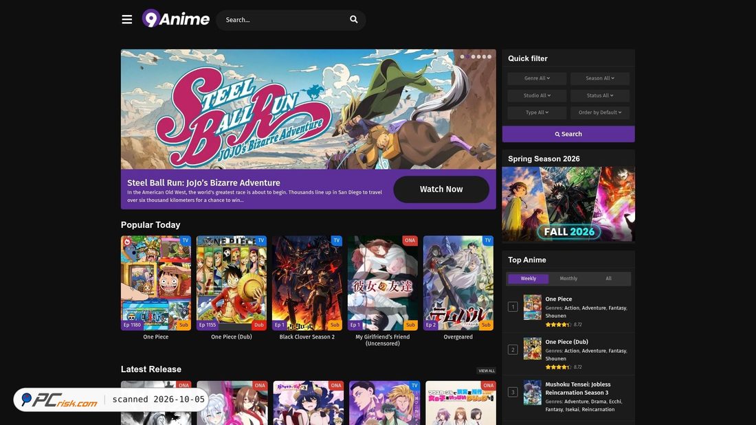 Capture d’écran de 9anime.org.lv