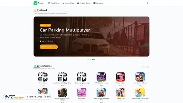 Screenshot van 9mod.com