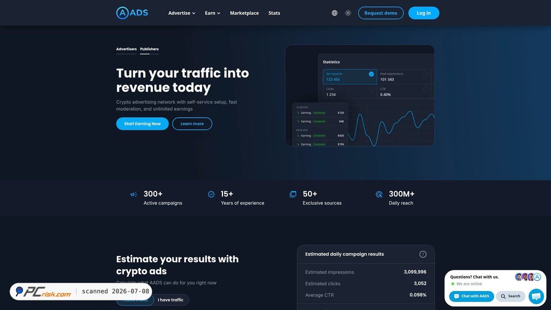 Screenshot of a-ads.com