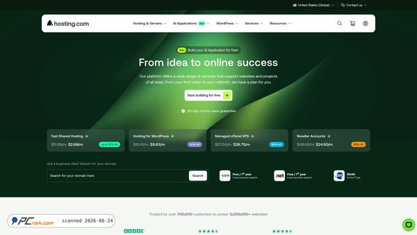 a2hosting.com screenshot