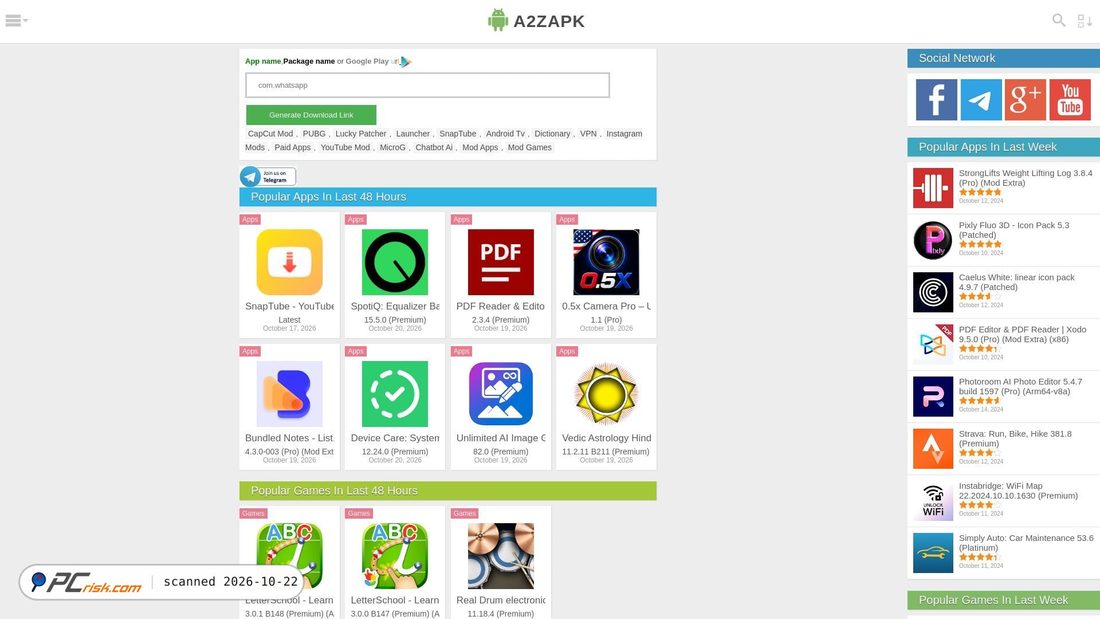 Screenshot of a2zapk.com