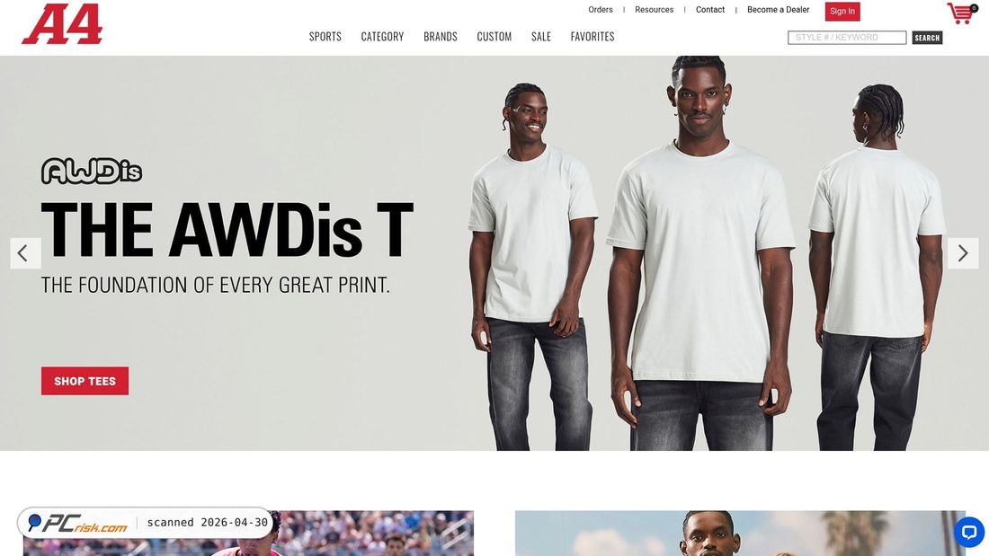 Screenshot von a4.com