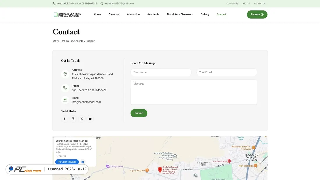 Screenshot of aadharschool.com