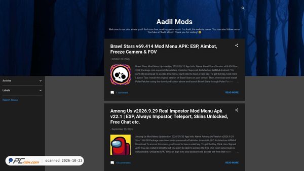 Screenshot di aadilmods.blogspot.com