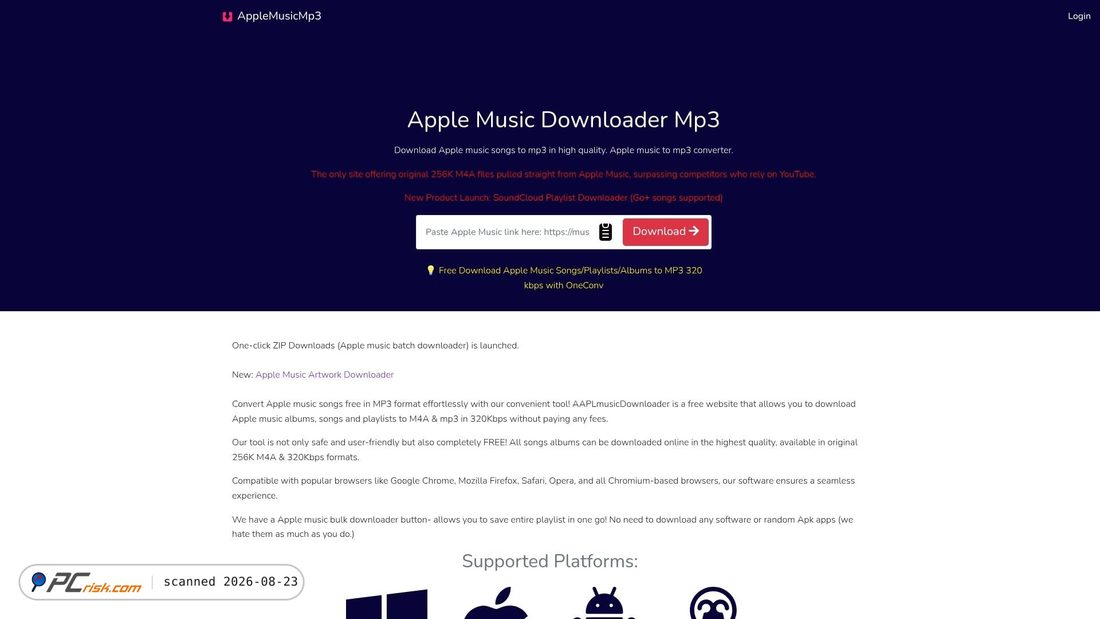 Screenshot von aaplmusicdownloader.com