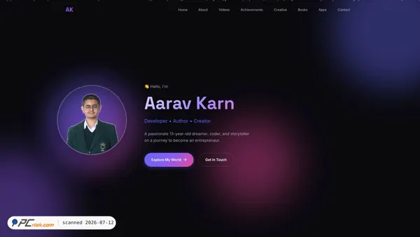 aaravkarn.com screenshot