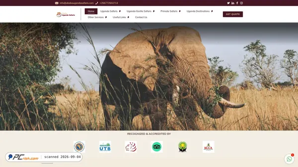 ababaugandasafaris.com Screenshot